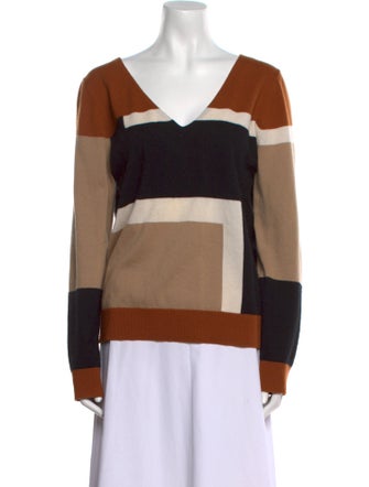 Michael Kors Striped V-Neck Sweater