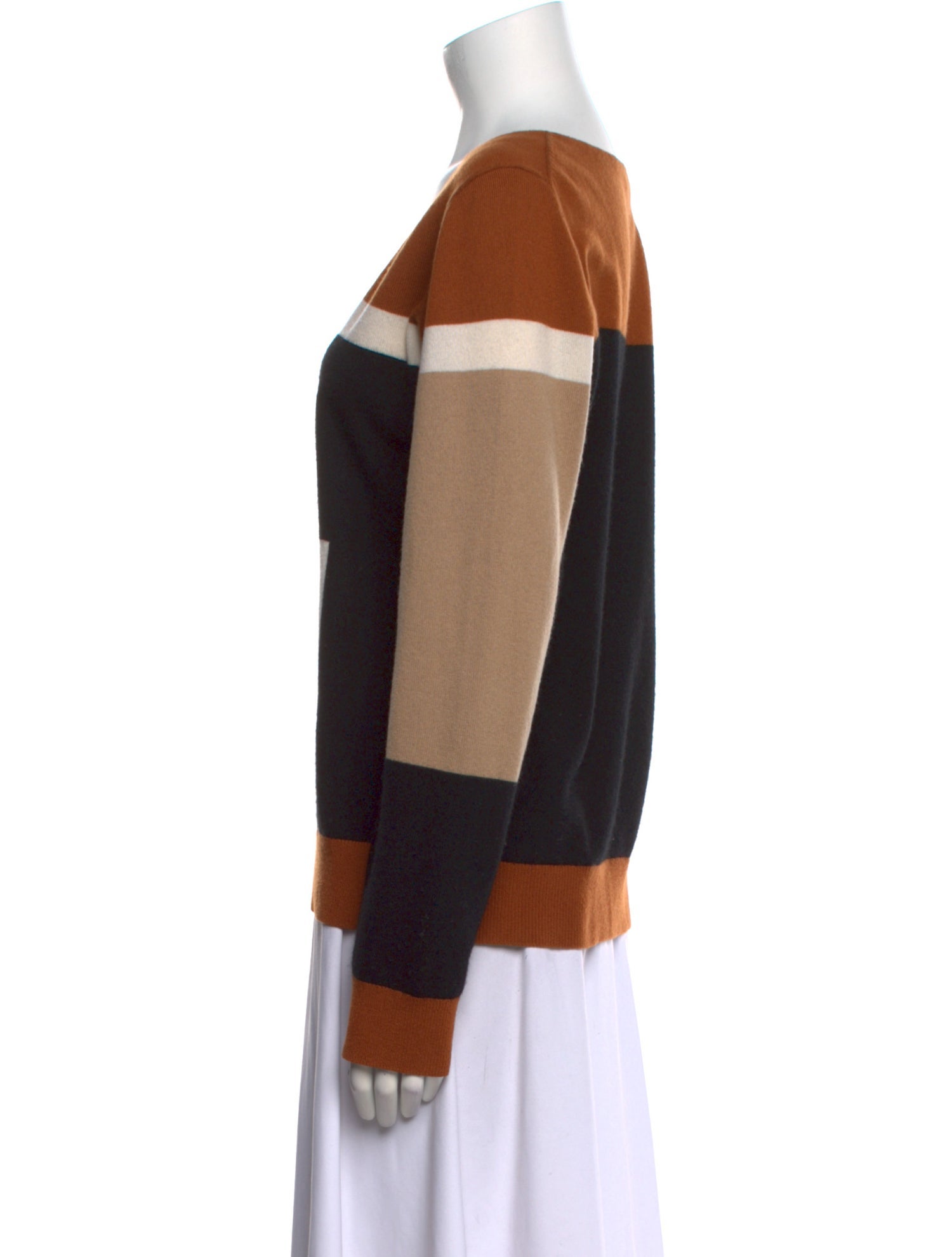 Michael Kors Striped V-Neck Sweater