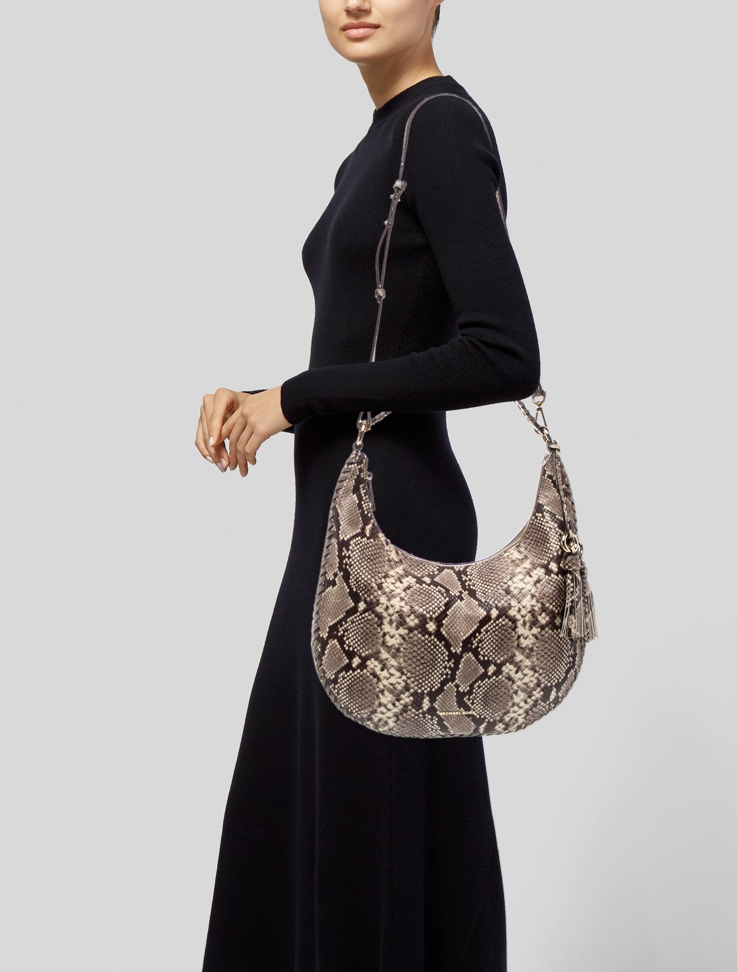 Michael Kors Embossed Leather Shoulder Bag