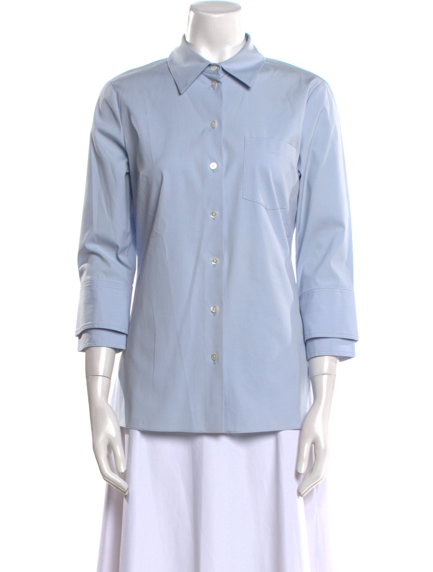 Michael Kors Three-Quarter Sleeve Button-Up Top