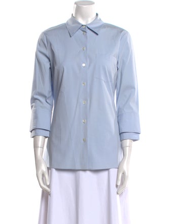 Michael Kors Three-Quarter Sleeve Button-Up Top