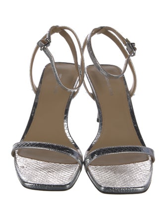 Michael Kors Embossed Leather Animal Print Sandals