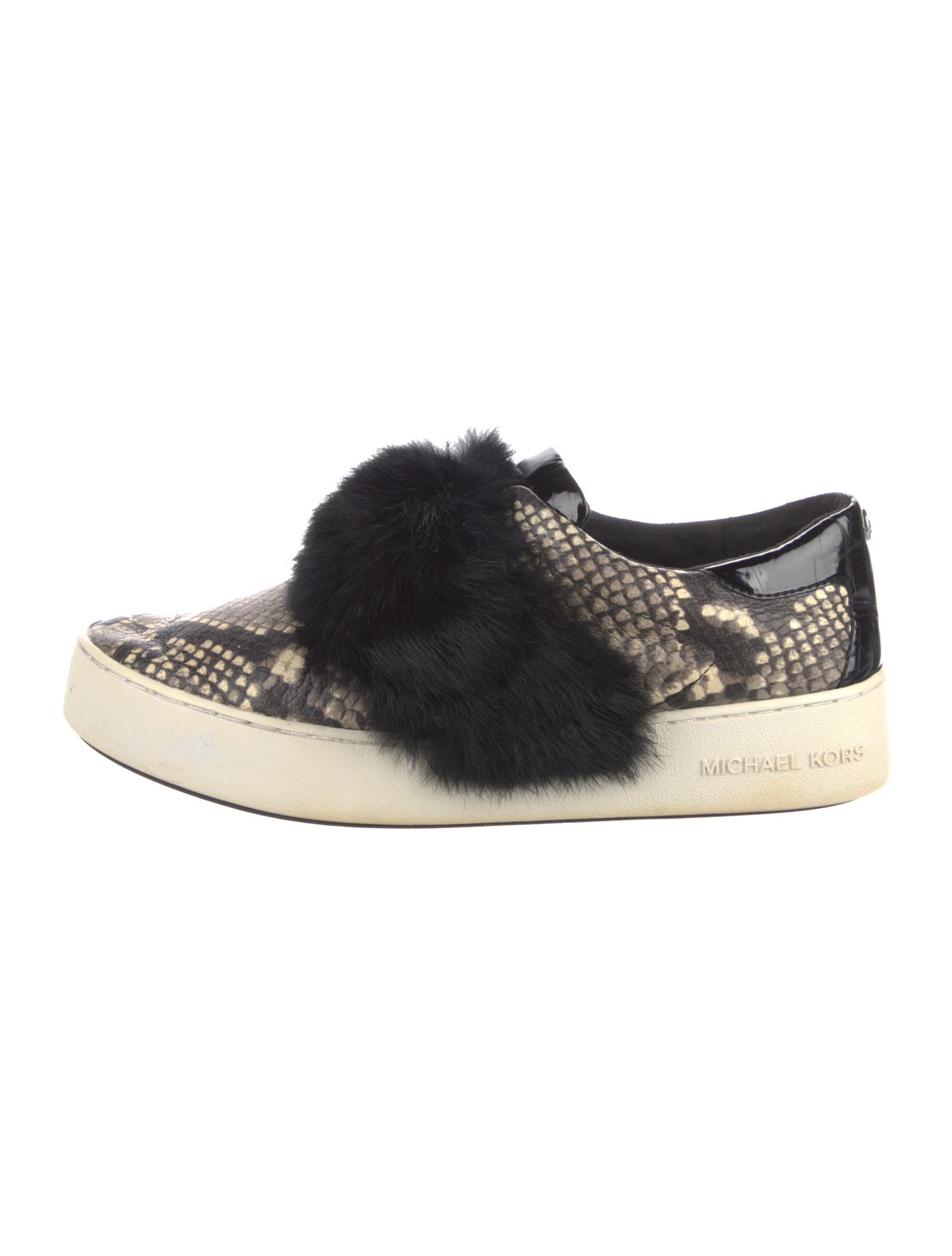 Michael Kors Leather Animal Print Sneakers