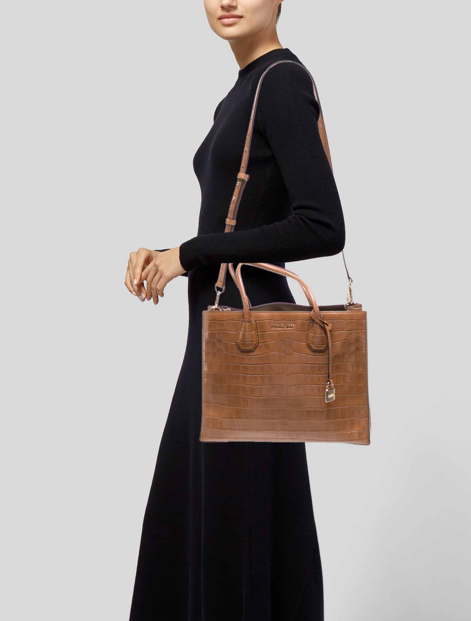 Michael Kors Embossed Leather Shoulder Bag