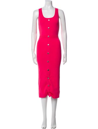 Michael Kors Scoop Neck Midi Length Dress