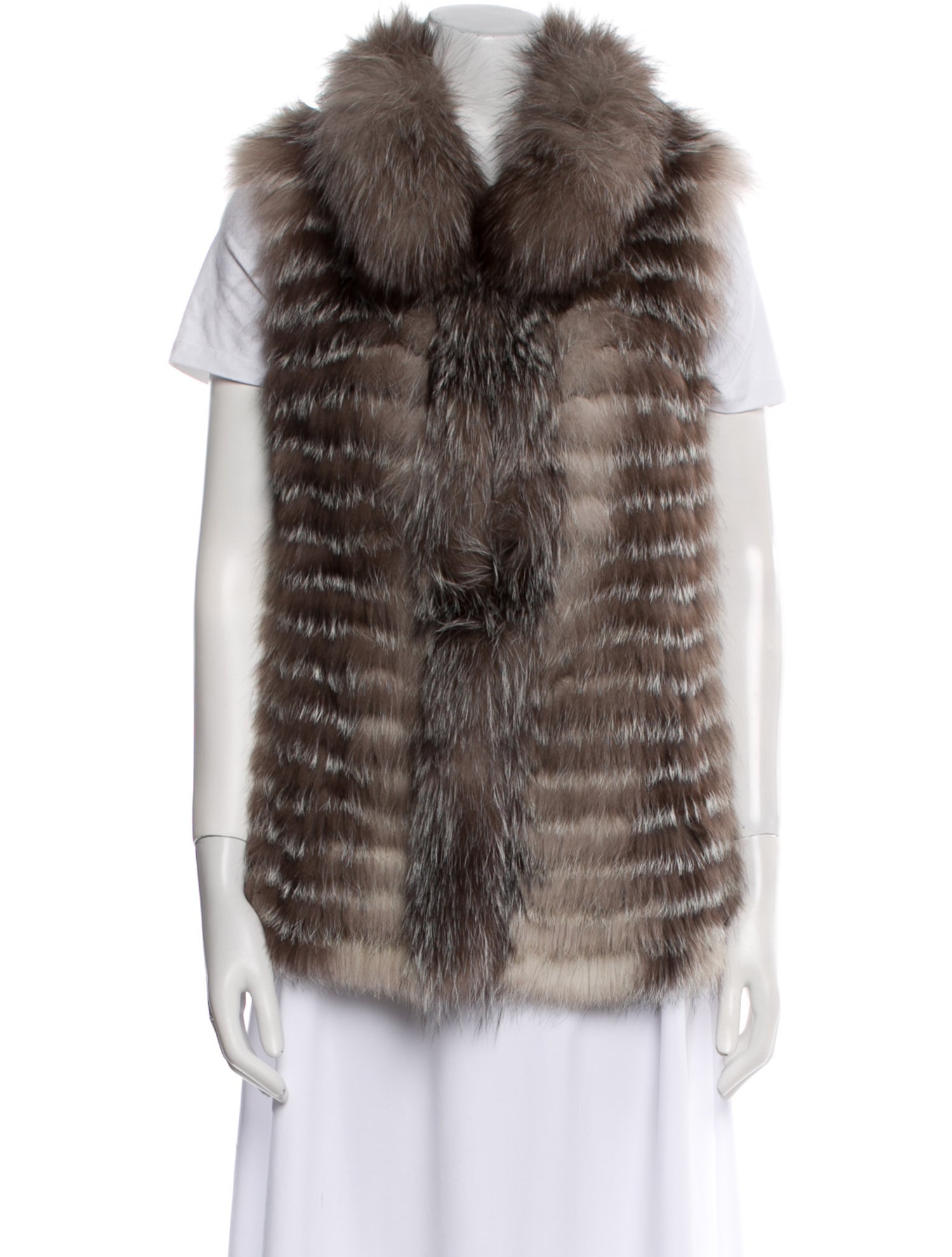 Michael Kors Fox Striped Fur Jacket