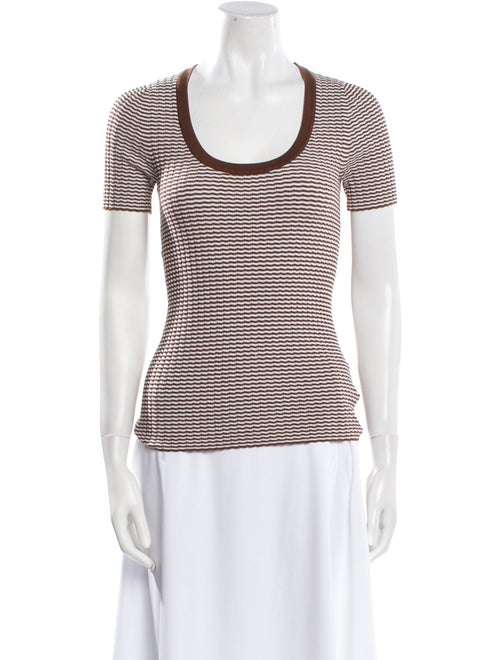 Michael Kors Striped Scoop Neck Top