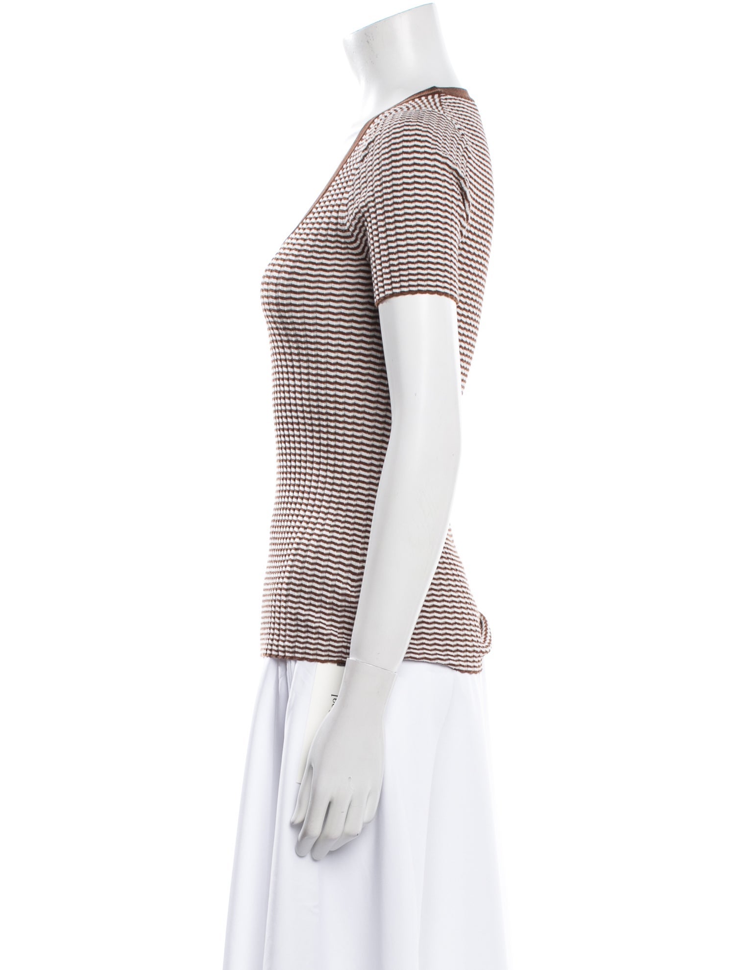 Michael Kors Striped Scoop Neck Top