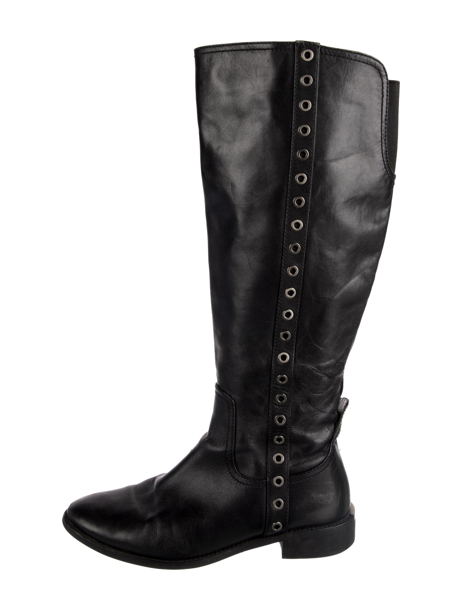 Michael Kors Leather Studded Accents Riding Boots