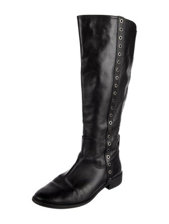 Michael Kors Leather Studded Accents Riding Boots