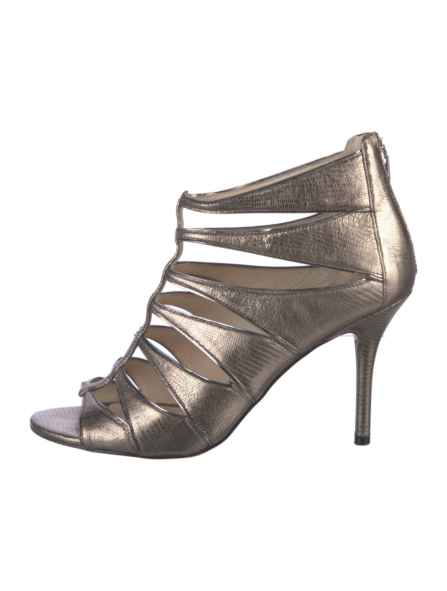 Michael Kors Embossed Leather Animal Print Gladiator Sandals