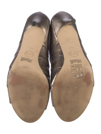 Michael Kors Embossed Leather Animal Print Gladiator Sandals