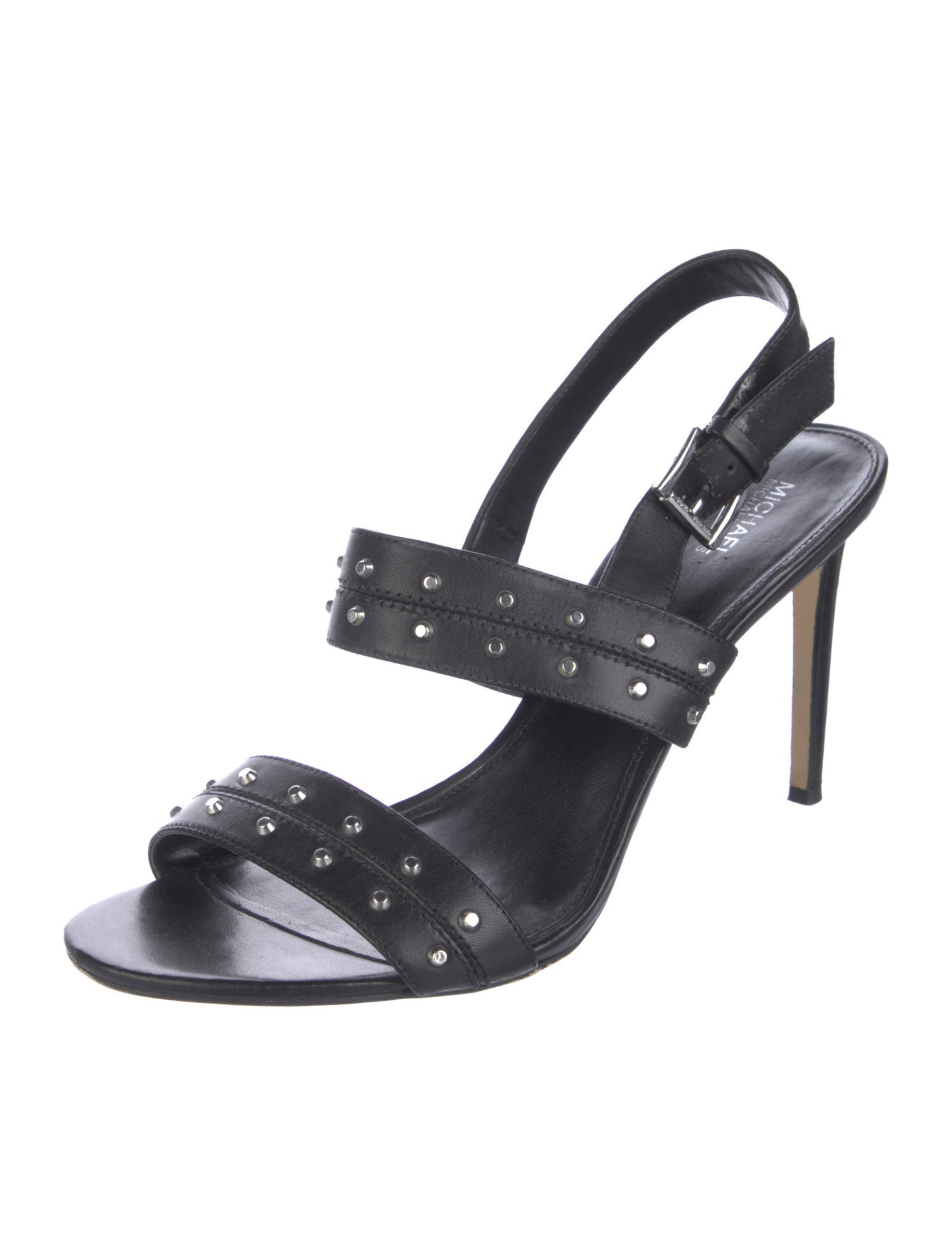 Michael Kors Leather Studded Accents Slingback Sandals