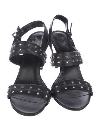 Michael Kors Leather Studded Accents Slingback Sandals