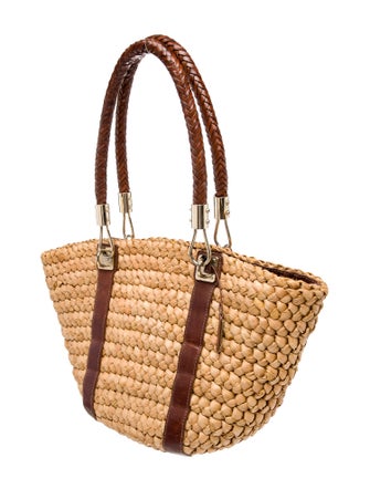 Michael Kors Straw Bucket Bag