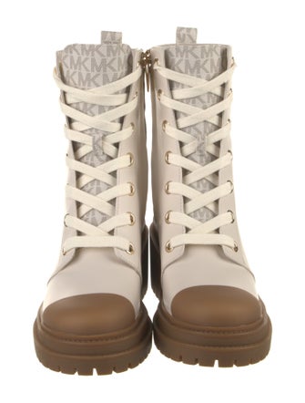 Michael Kors Leather Printed Combat Boots