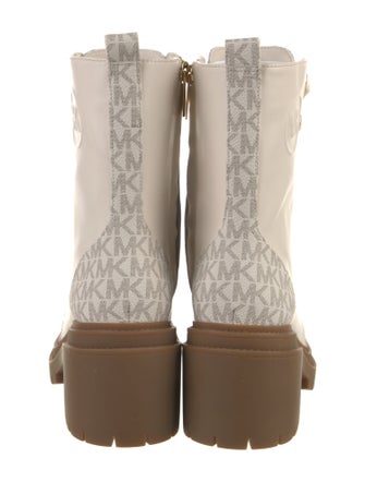 Michael Kors Leather Printed Combat Boots