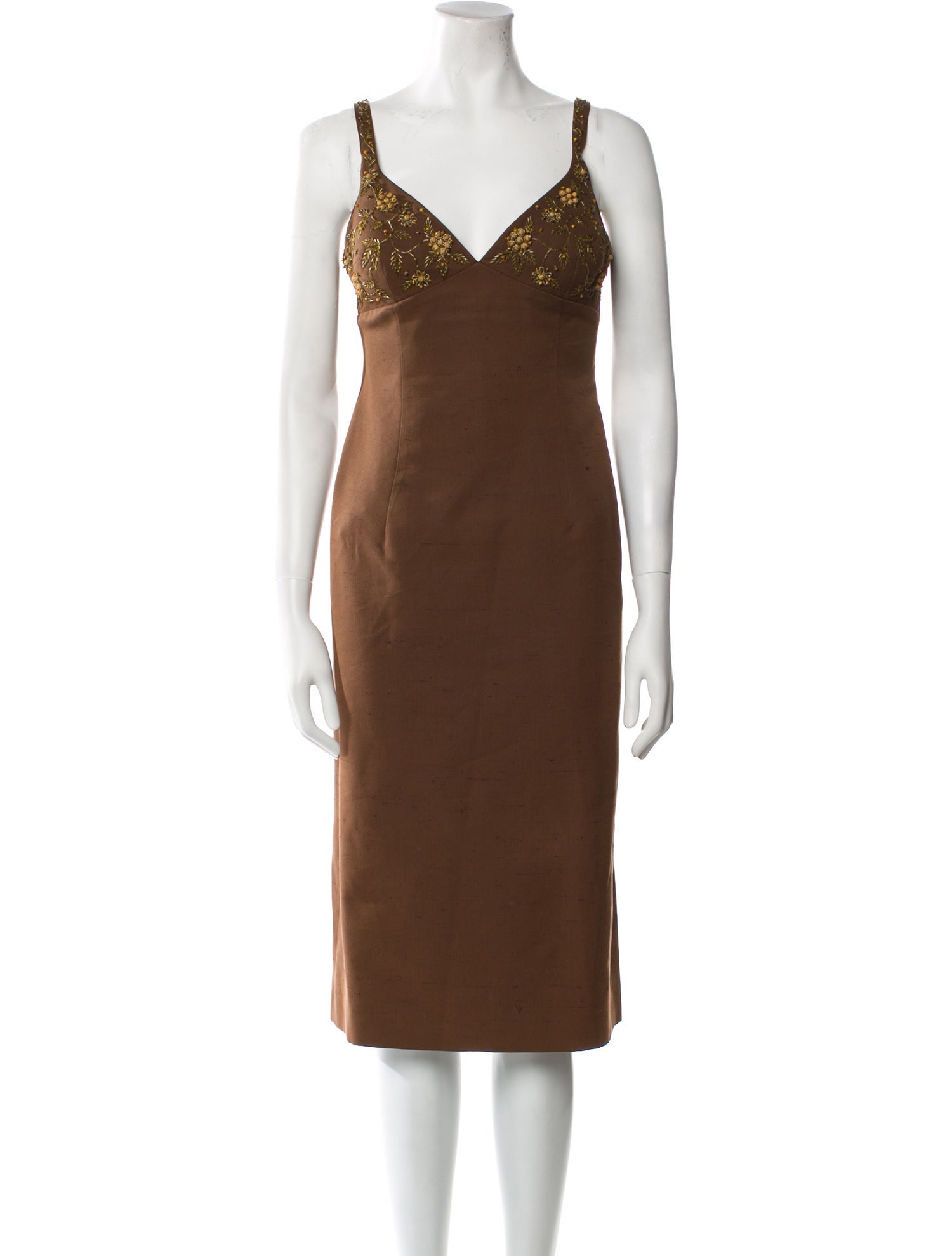 Michael Kors V-Neck Midi Length Dress