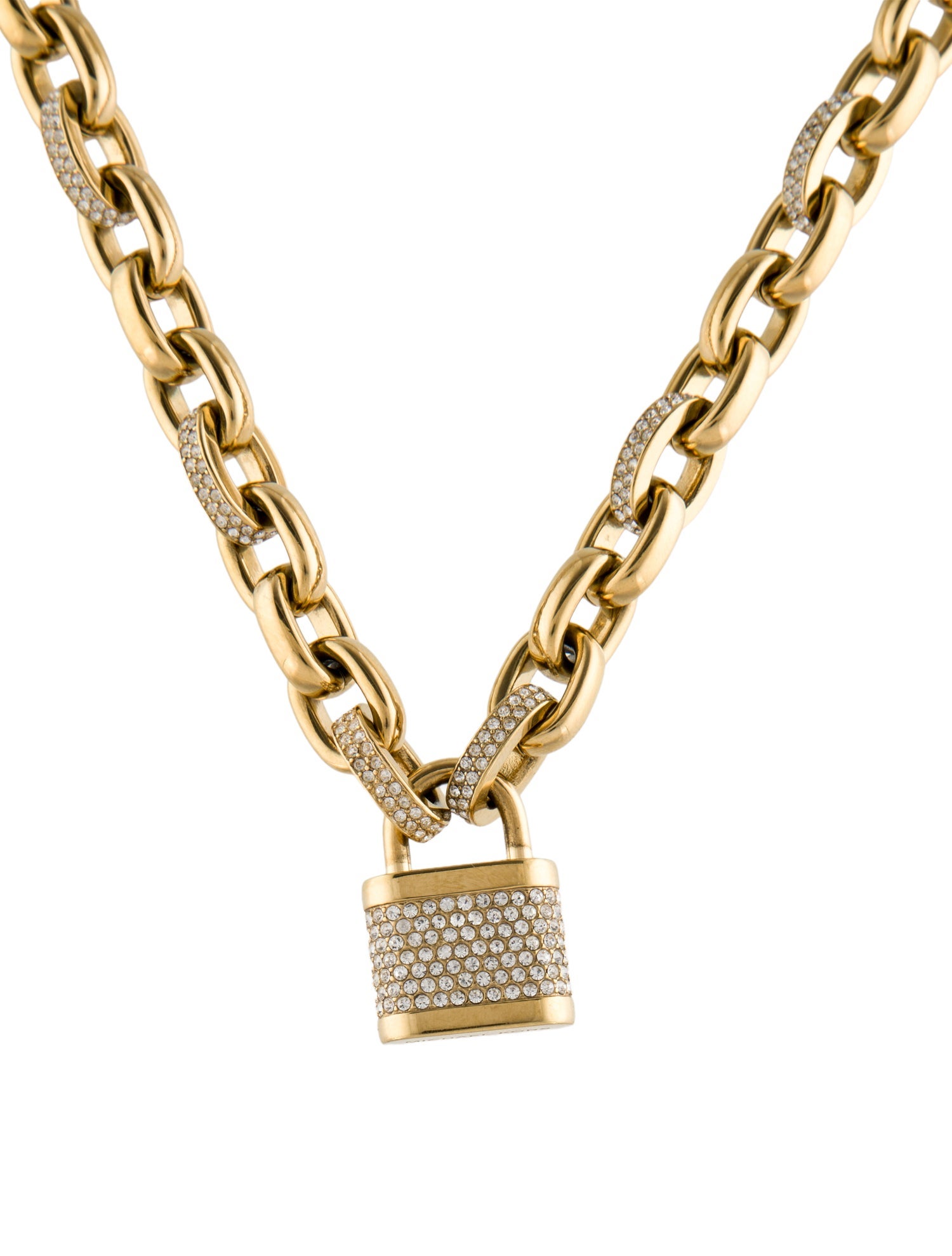 Michael Kors Crystal Padlock Pendant Necklace