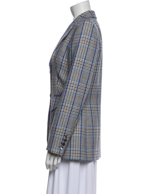 Michael Kors Virgin Wool Plaid Print Blazer