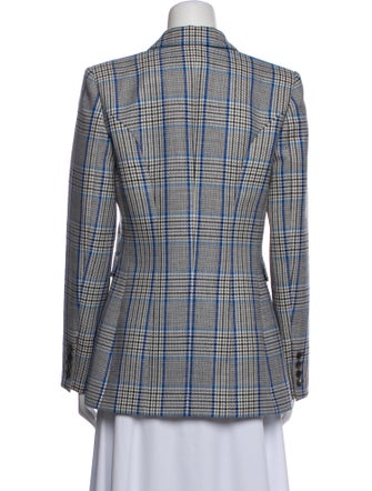 Michael Kors Virgin Wool Plaid Print Blazer
