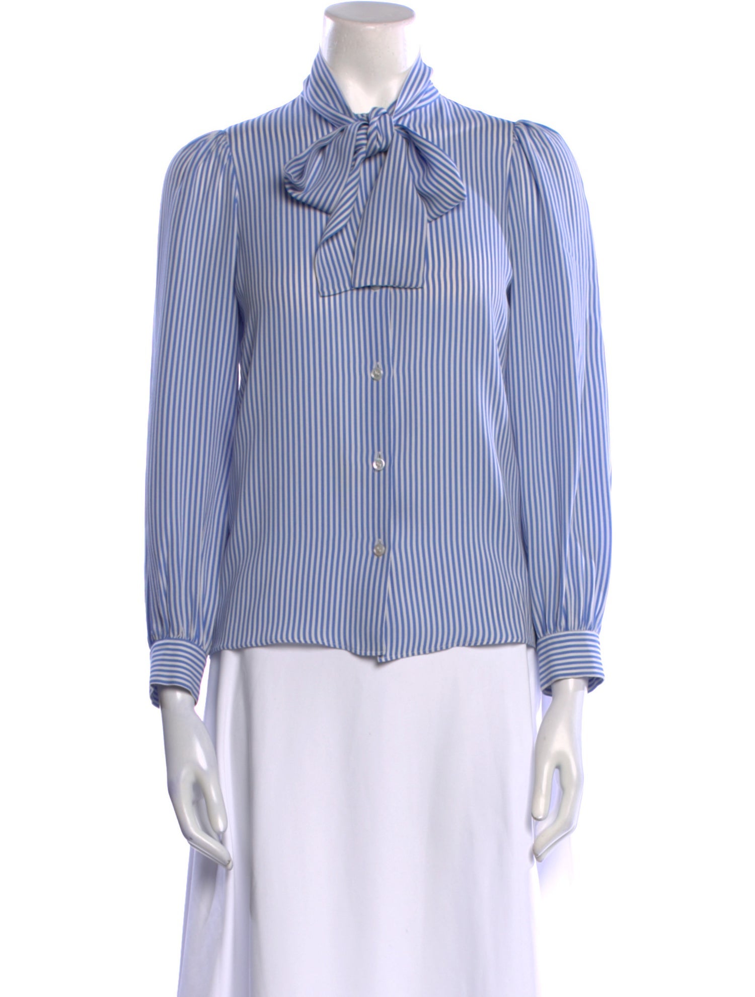 Michael Kors Silk Striped Button-Up Top