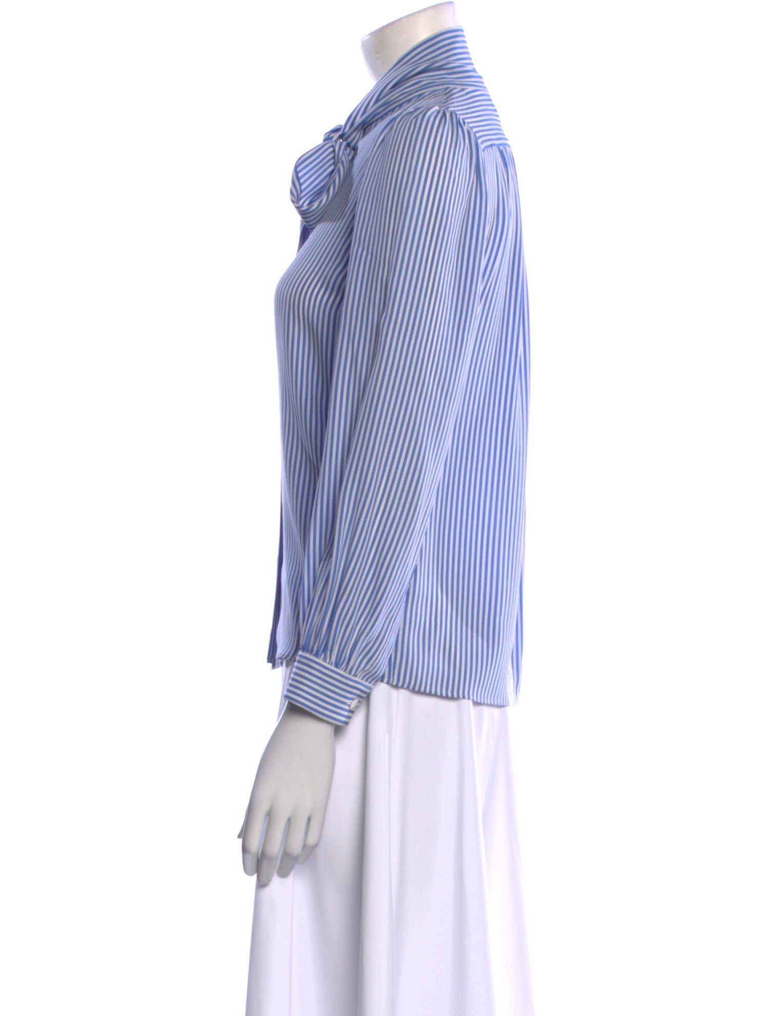 Michael Kors Silk Striped Button-Up Top