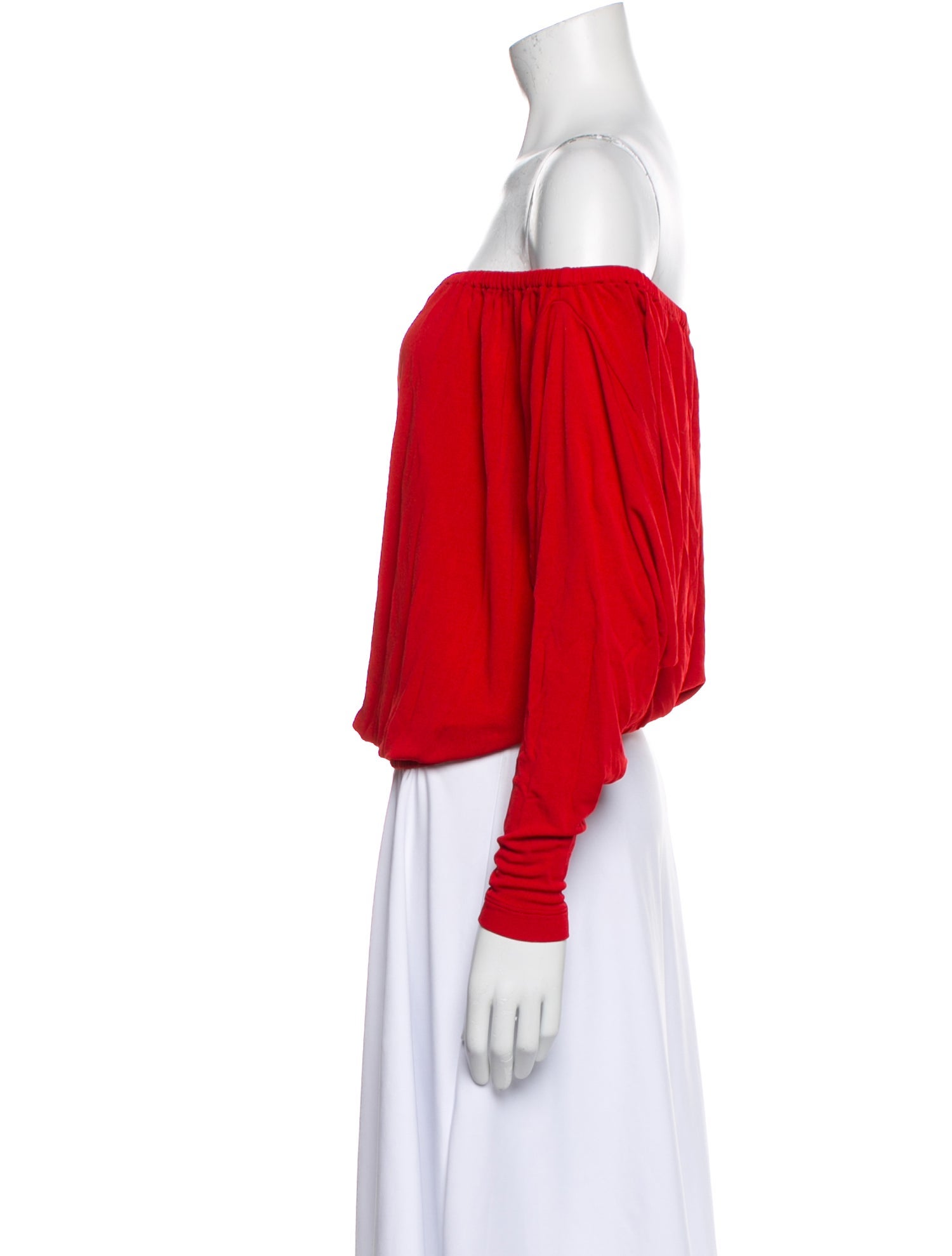 Michael Kors Off-The-Shoulder Long Sleeve Crop Top