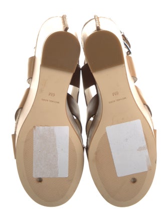 Michael Kors Leather Animal Print Slingback Sandals