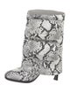 Michael Kors Leather Animal Print Lace-Up Boots