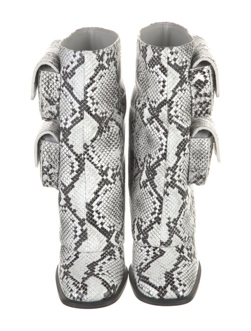 Michael Kors Leather Animal Print Lace-Up Boots