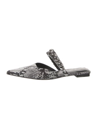 Michael Kors Leather Animal Print Mules