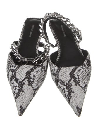 Michael Kors Leather Animal Print Mules