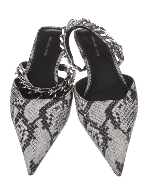 Michael Kors Leather Animal Print Mules