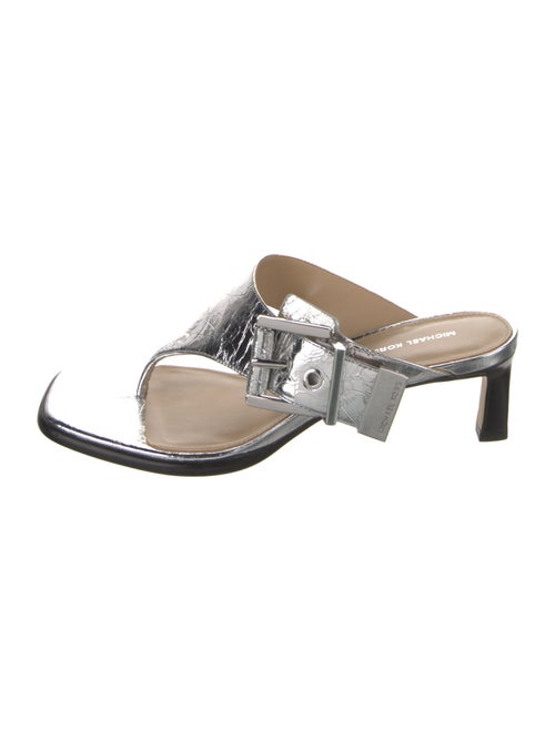 Michael Kors Leather Animal Print Slides