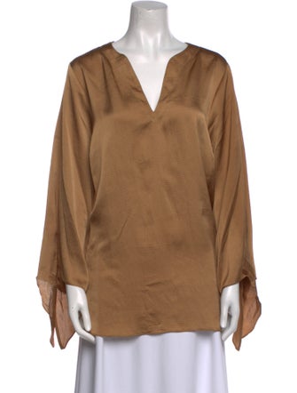 Michael Kors V-Neck Long Sleeve Blouse