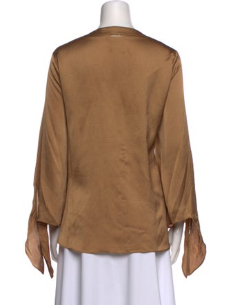 Michael Kors V-Neck Long Sleeve Blouse