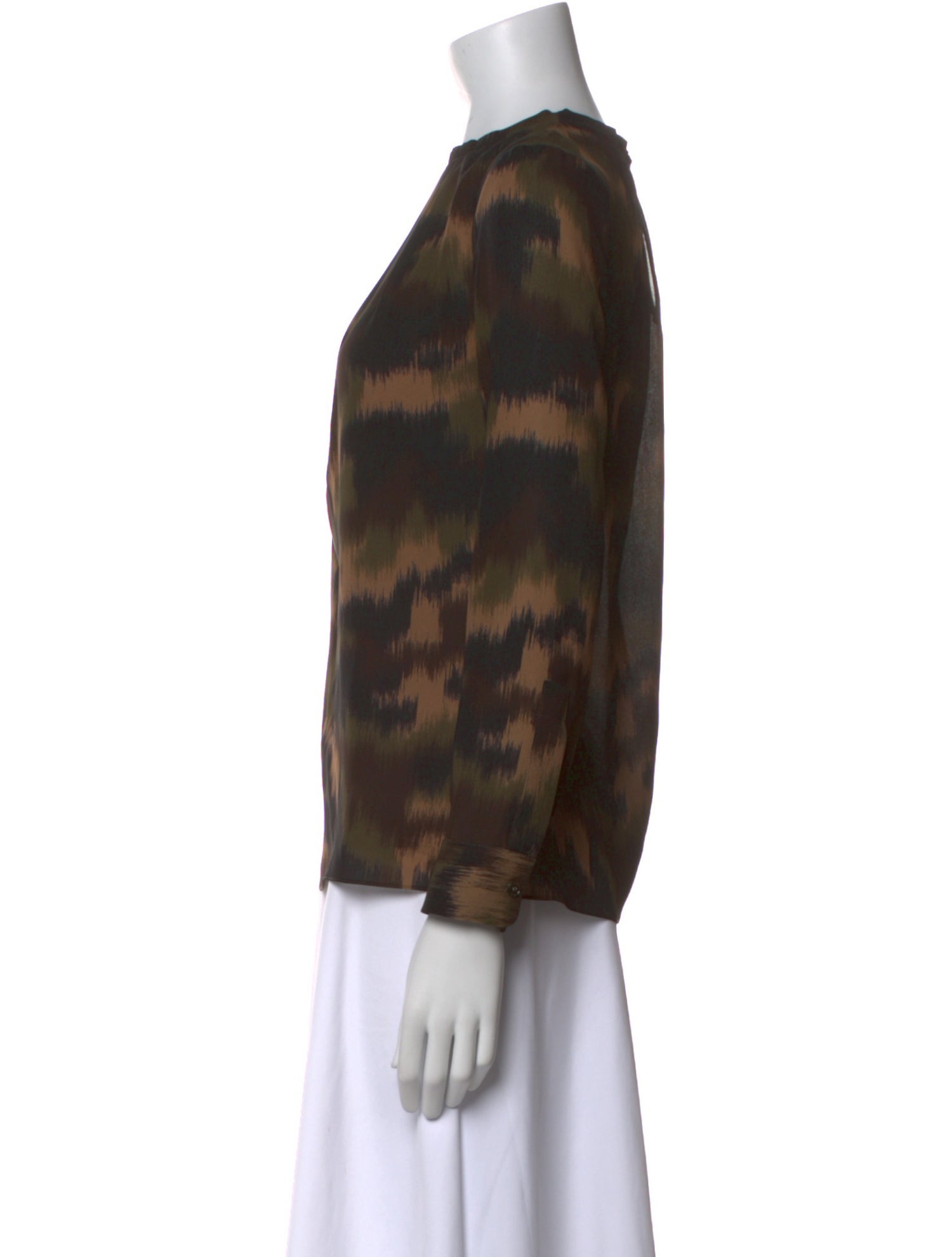 Michael Kors Tie-Dye Print Crew Neck Blouse