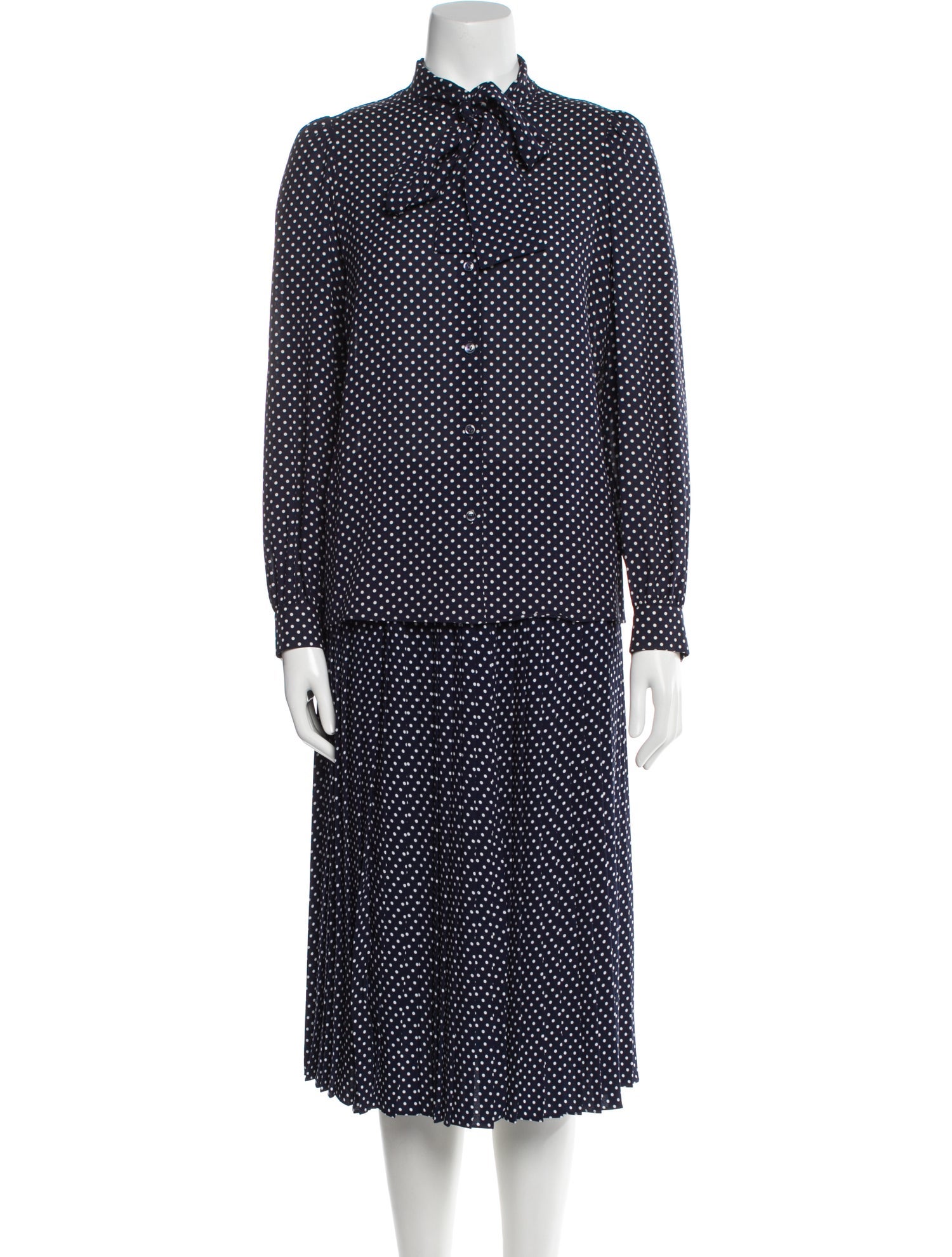 Michael Kors Silk Polka Dot Print Skirt Set