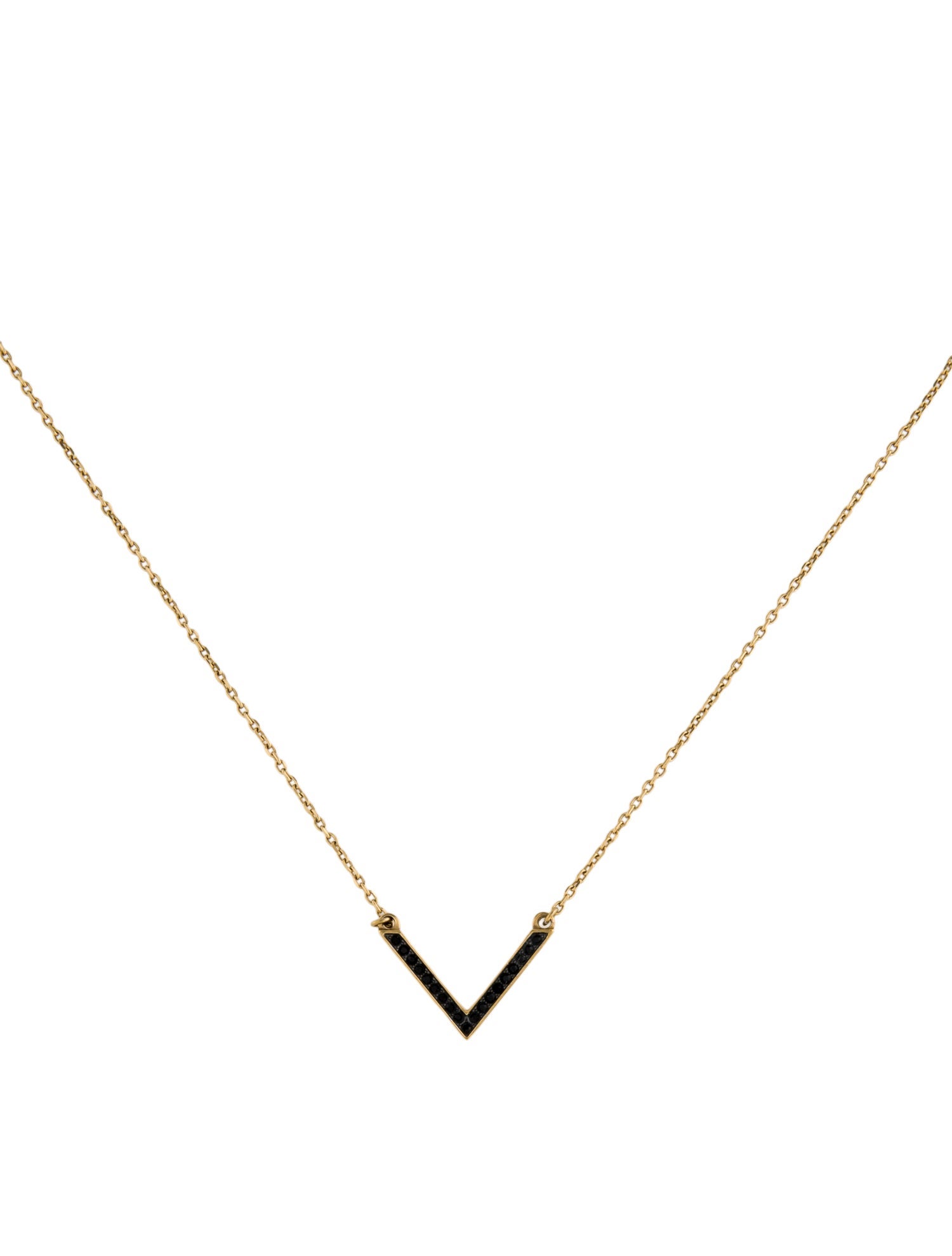 Michael Kors Crystal Pave V Pendant Necklace