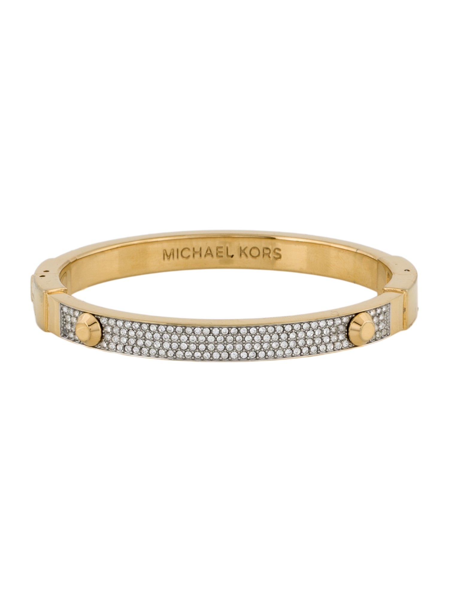 Michael Kors Crystal Hinged Bangle Bracelet