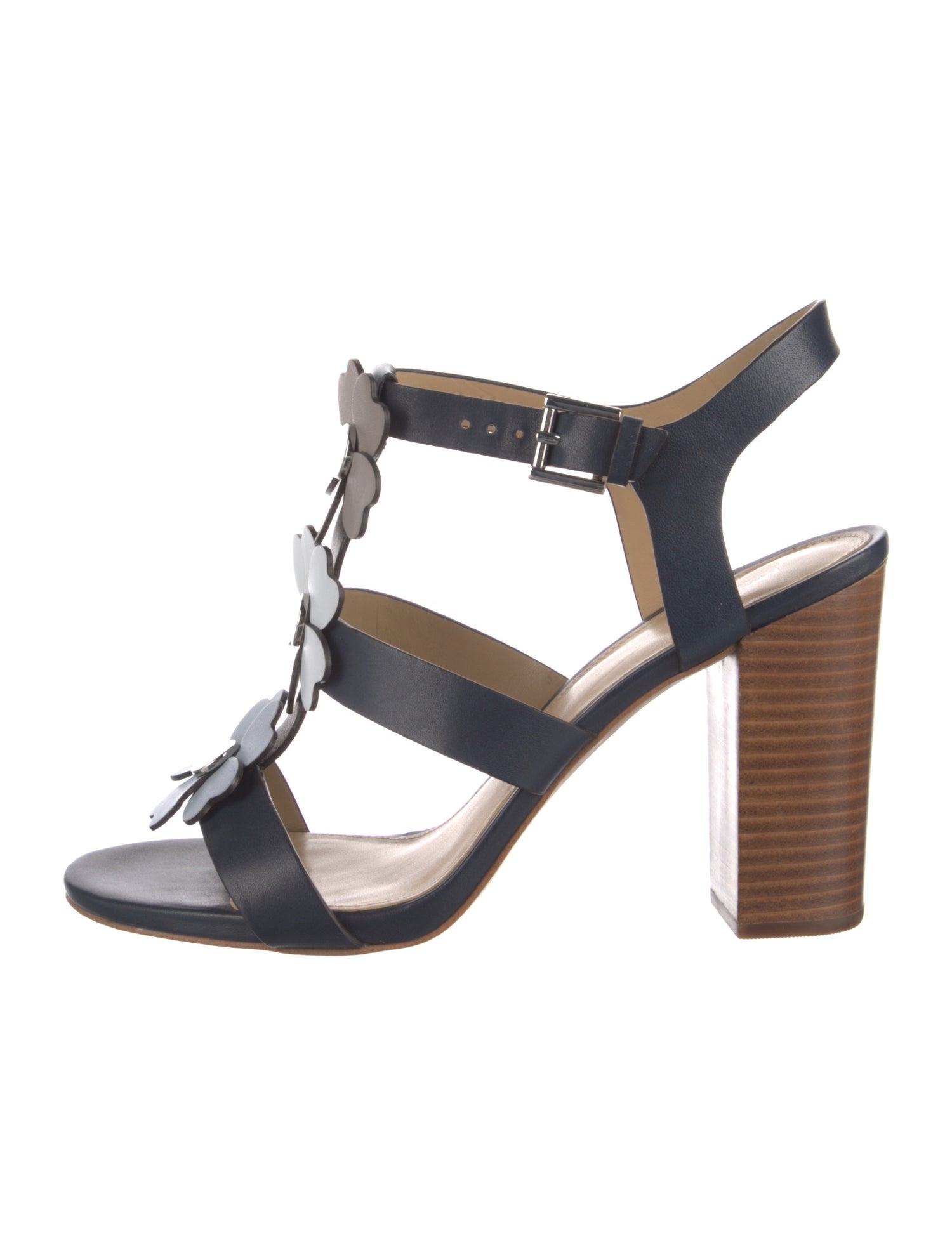 Michael Kors Leather T-Strap Sandals