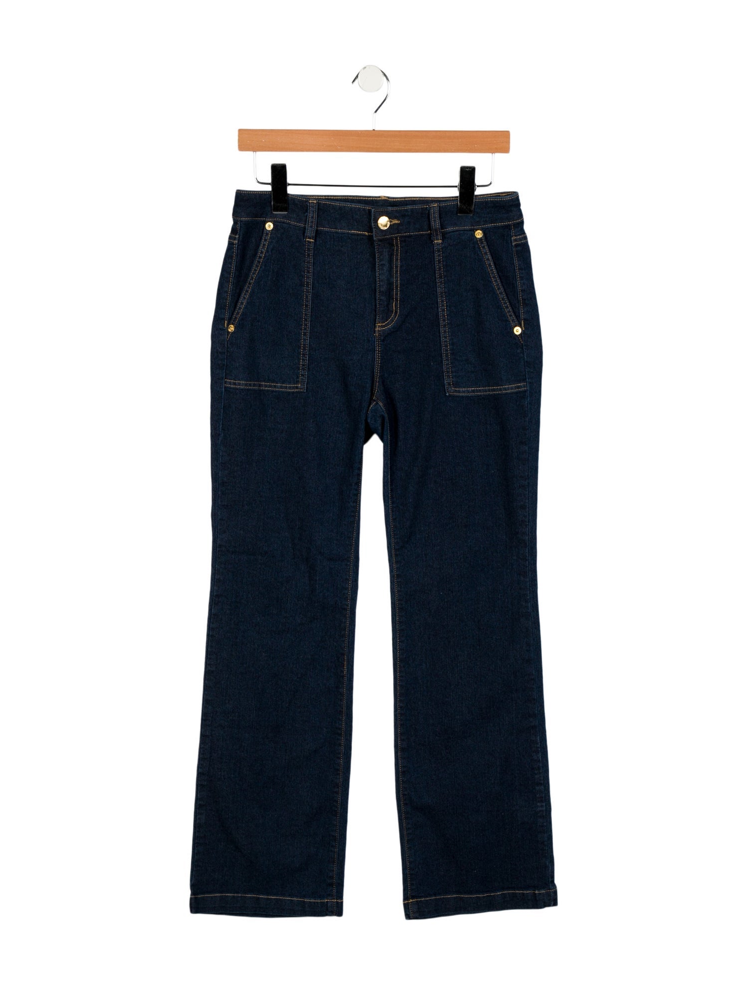 Michael Kors Mid-Rise Straight Leg Jeans