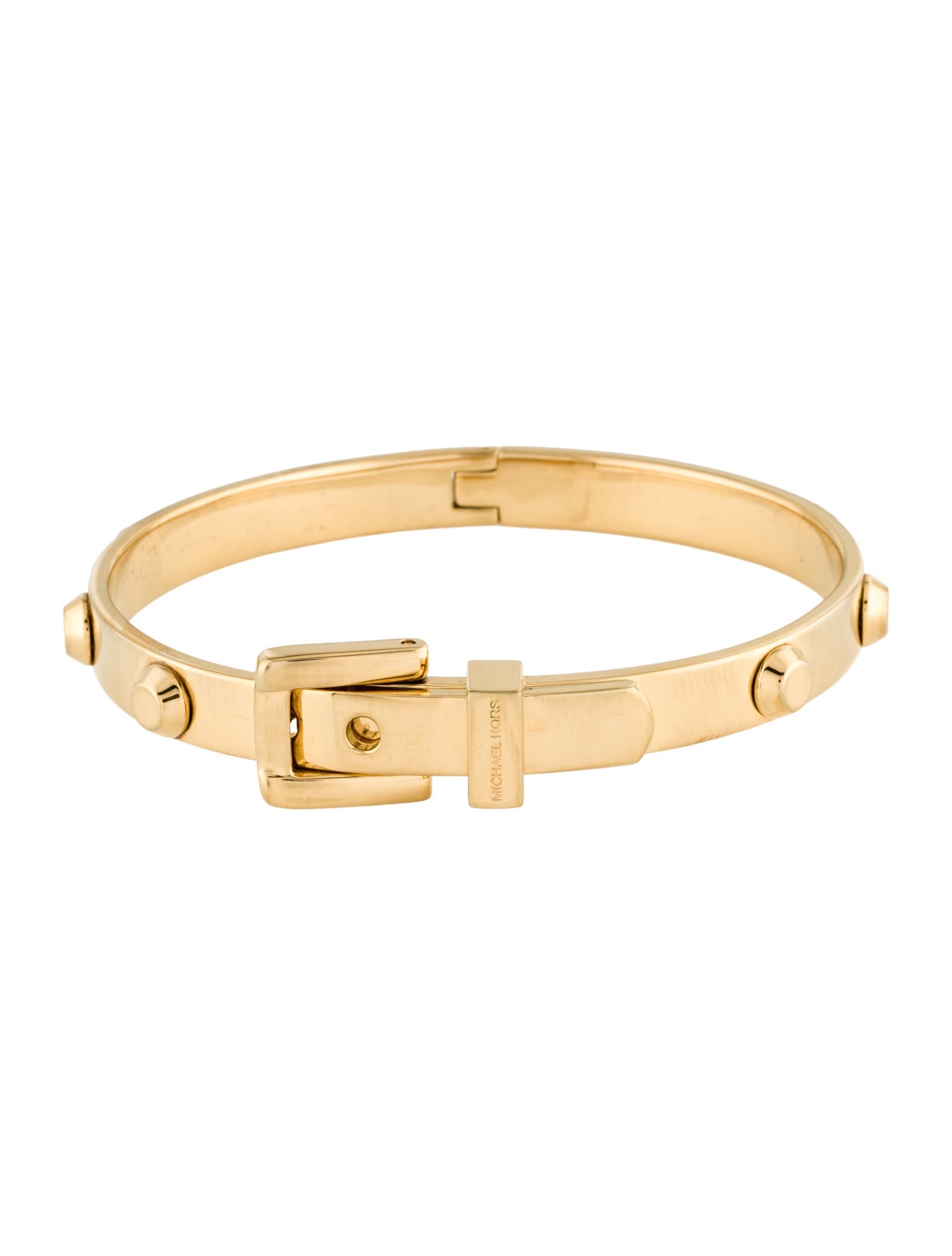 Michael Kors Studded Buckle Hinged Bangle Bracelet