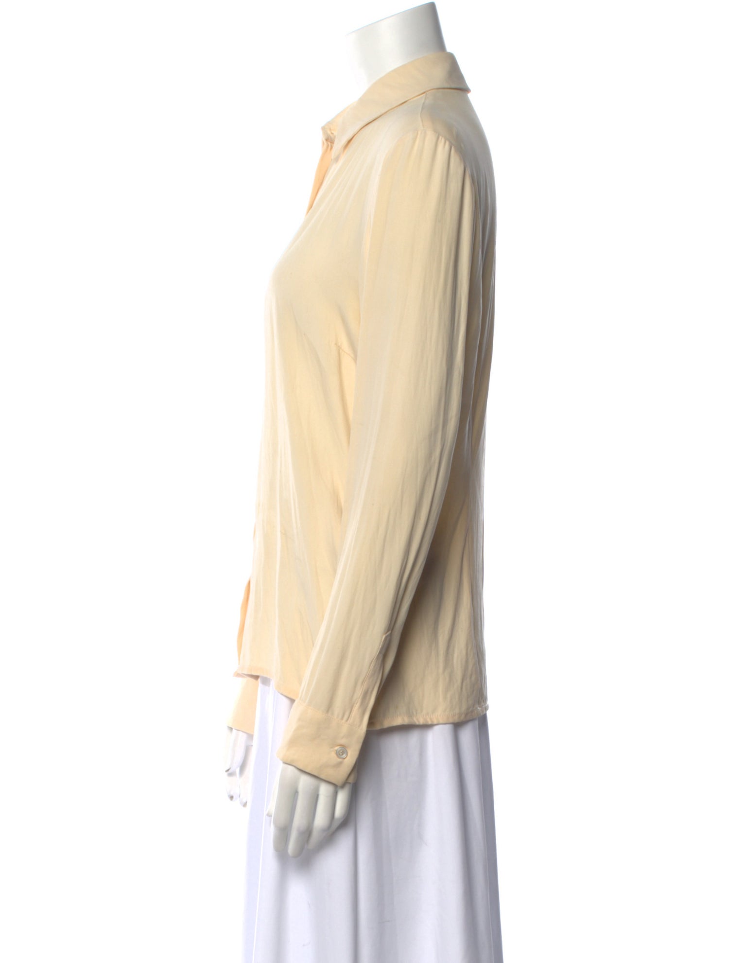 Michael Kors Silk Long Sleeve Button-Up Top