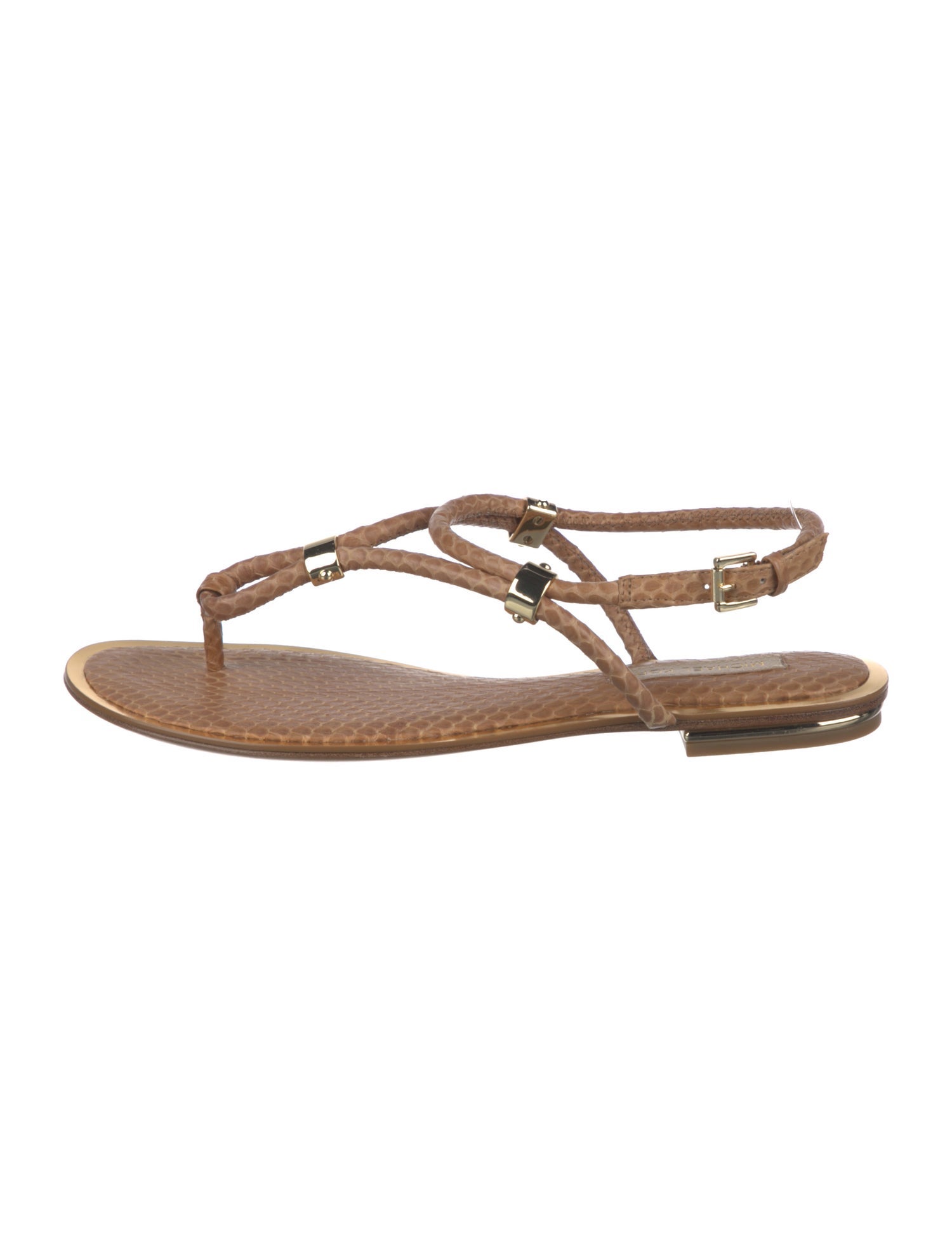 Michael Kors Snakeskin T-Strap Sandals w/ Tags