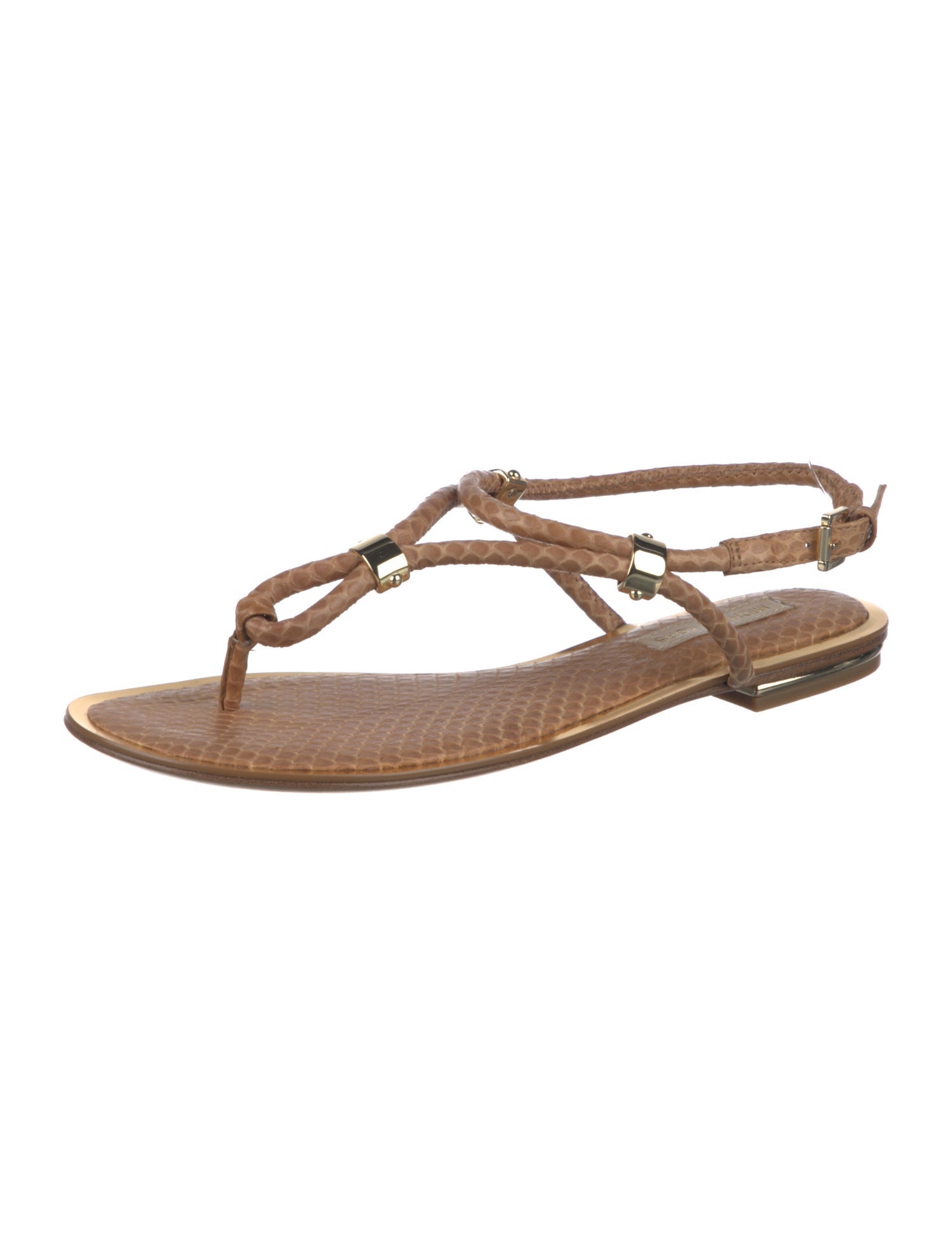 Michael Kors Snakeskin T-Strap Sandals w/ Tags