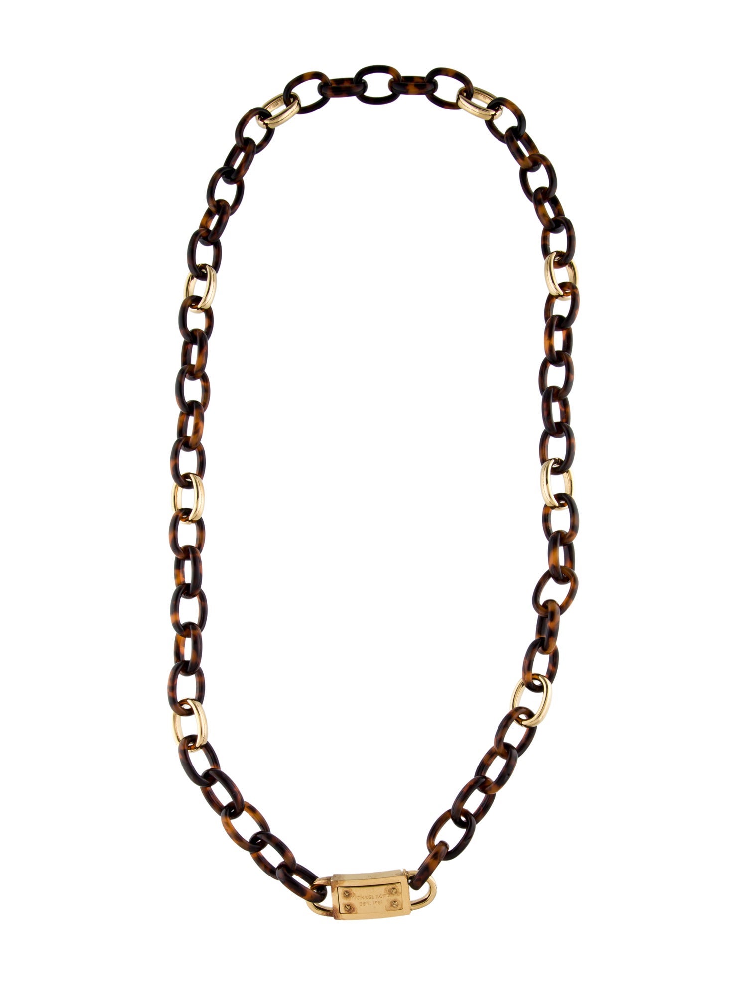 Michael Kors Tortoise Shell Chain Link Necklace