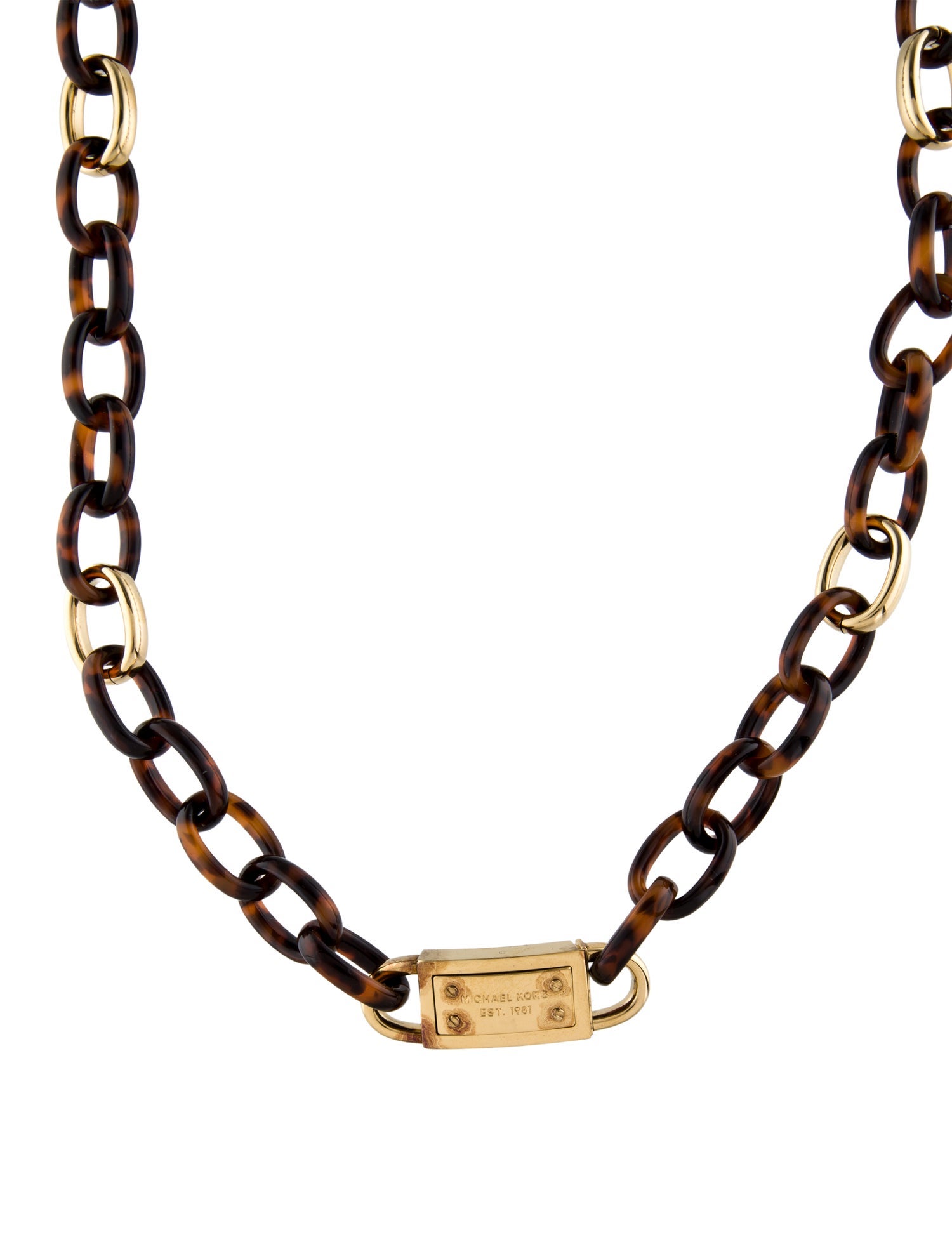Michael Kors Tortoise Shell Chain Link Necklace