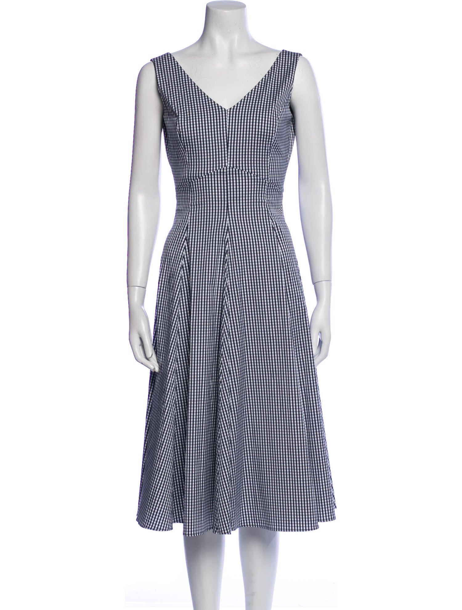 Michael Kors Plaid Print Midi Length Dress